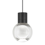 Mina Pendant - Black / Black / White Cord