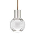 Mina Pendant - Satin Nickel / Copper Cord