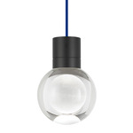 Mina Pendant - Black / Blue Cord