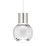 Mina Pendant - Satin Nickel / White Cord