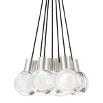 Mina Multi-Light Pendant - Satin Nickel / Black Cord