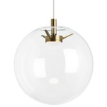 Palona LED Pendant - Aged Brass / Clear