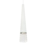 FJ Facette Pendant - Discontinued Floor Model - Satin Nickel / White / Clear
