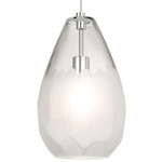 Briolette Grande Pendant - Satin Nickel / Frost