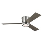 Clarity 56 Ceiling Fan with Light - Brushed Steel / Silver / American Walnut