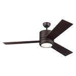 Vision 56 3 Blade Ceiling Fan with Light - Roman Bronze / Matte White