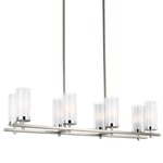 Jonah Linear Chandelier - Satin Nickel / Clear