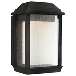 McHenry Warm Dim Outdoor Wall Light - Textured Black / Clear Seeded