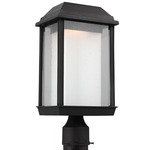 McHenry Warm Dim Outdoor Post Mount - Textured Black / Clear Seeded