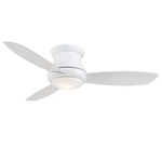Concept II Hugger Ceiling Fan with Light - White / White / White