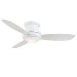Concept II Hugger Ceiling Fan with Light - White / White / White