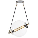 Otto Sphere Pendant - Black / Brass Accents / Frosted