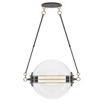 Otto Sphere Pendant - Black / Brass Accents / Frosted