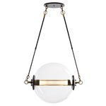 Otto Sphere Pendant - Black / Brass Accents / Frosted