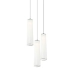 Solis Chandlier - Nickel / White