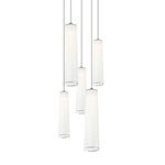 Solis Chandelier with Mixed Long Pendants - White / White