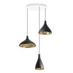 Swell Chandelier - Black / Brass