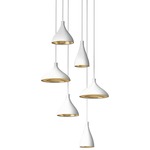 Swell Chandelier - White / Brass