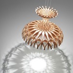 Dome 90 Pendant - Matte White / Natural Wood
