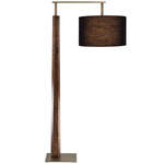 Altus Floor Lamp - Distressed Brass / Walnut / Black
