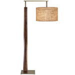 Altus Floor Lamp - Distressed Brass / Walnut / Burlap