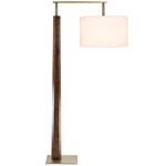 Altus Floor Lamp - Brushed Brass / Walnut / White Linen