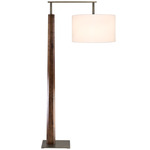 Altus Floor Lamp - Oiled Bronze / Oiled Walnut / White Linen