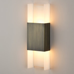 Ansa Wall Sconce - Distressed Brass / Frosted