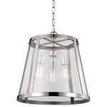 Harrow 3 Light Pendant - Polished Nickel / Clear Seeded