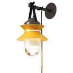 Santorini Plug-In Outdoor Wall Light - Gray / Mustard