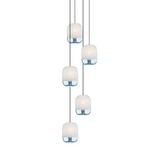 Gong Mini Multi Light Pendant with Square Canopy - Anodized Aluminum / White
