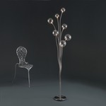 Big Bubbles Floor Lamp - Stainless Steel / Transparent