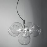 Cluster 6 Light Pendant - Stainless Steel / Clear