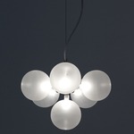 Cluster 6 Light Pendant - Stainless Steel / Frosted