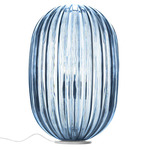 Plass Table Lamp - Brushed Aluminum / Light Blue