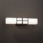 Structure Linear Bathroom Vanity Light - Dark Bronze / Opal