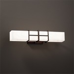 Structure Linear Bathroom Vanity Light - Dark Bronze / Opal
