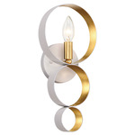 Luna Wall Sconce - Matte White / Antique Gold
