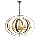 Luna Oval Chandelier - English Bronze/Antique Gold