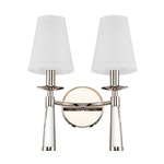 Baxter Wall Light - Polished Nickel / White Silk