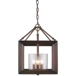 Smyth Convertible Pendant / Semi Flush Mount - Gunmetal Bronze / Clear