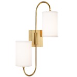 Junius Wall Sconce - Aged Brass / White
