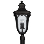 Trafalgar 120V Outdoor Pier / Post Mount - Museum Black / Clear Seedy