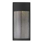 Shelter Flush Outdoor Wall Sconce - Black / Clear Seedy