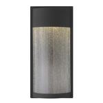 Shelter Flush Outdoor Wall Sconce - Black / Clear Seedy