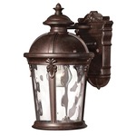 Windsor Outdoor Lantern Wall Light - River Rock / Clear Water Glass