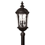 Windsor 120V Outdoor Pier / Post Mount - Black / Clear Water Glass