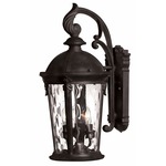 Windsor Outdoor Lantern Wall Light - Black / Clear Water Glass