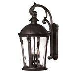 Windsor Outdoor Lantern Wall Light - Black / Clear Water Glass