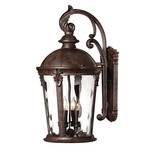 Windsor Outdoor Lantern Wall Light - River Rock / Clear Water Glass